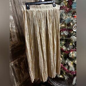 Worthington Shimmering Gold Maxi Skirt pleated